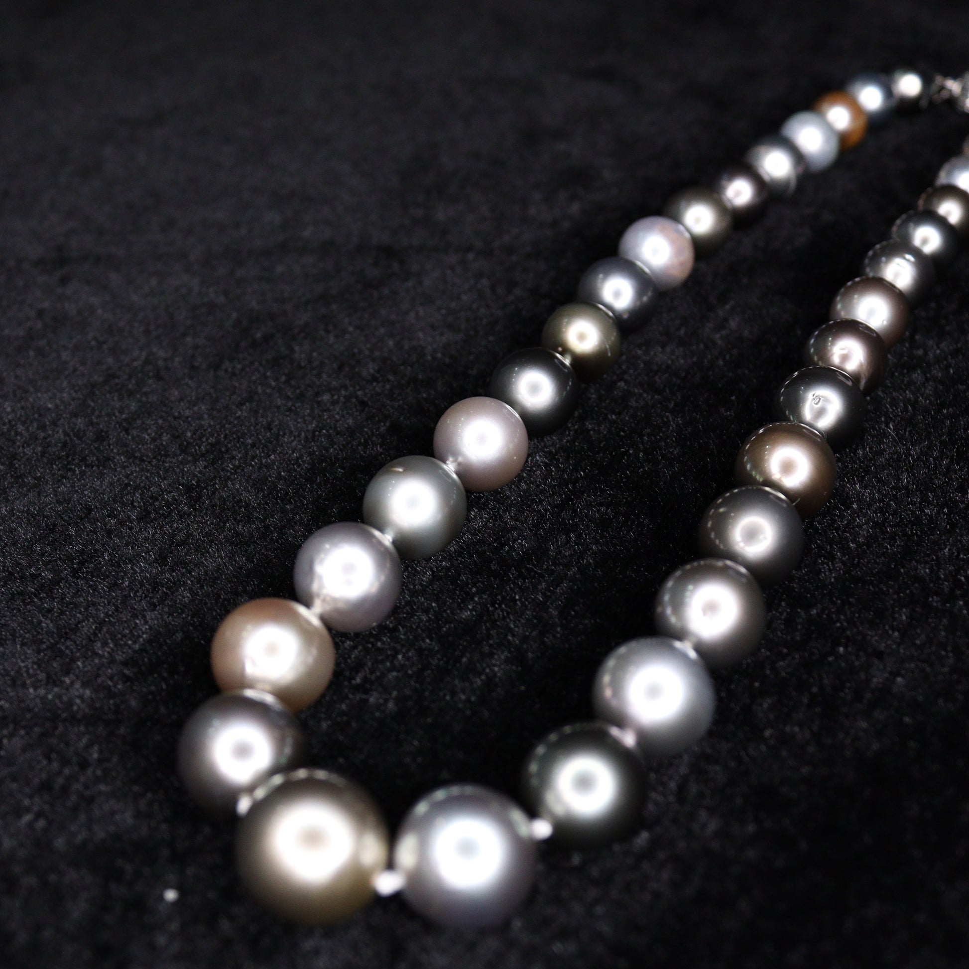 10-13MM Silver Tahitian South Sea Pearl Necklace - XIGEMS 