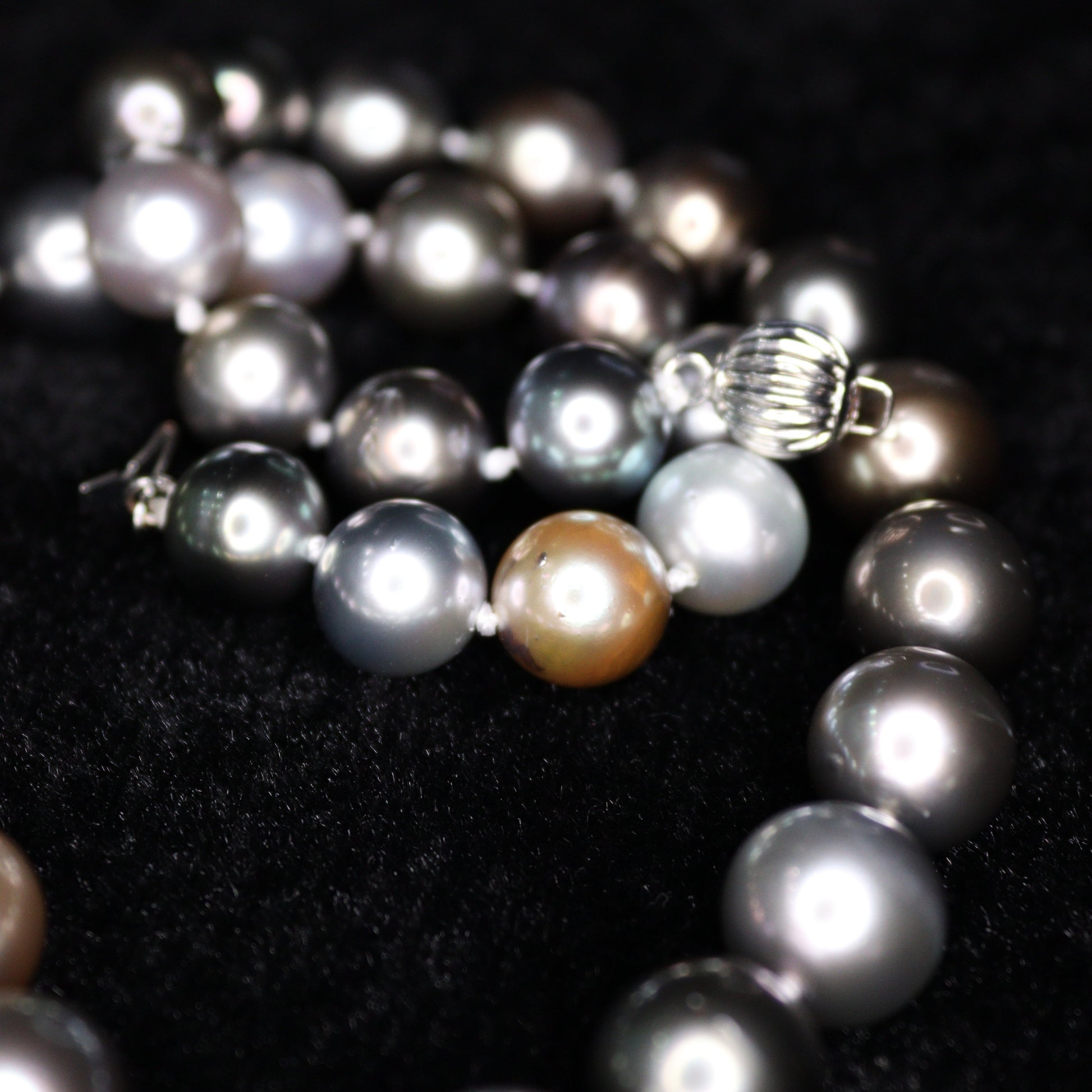 10-13MM Silver Tahitian South Sea Pearl Necklace - XIGEMS 