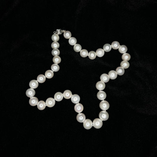 11MM Round Freshwater Pearl Necklace - XIGEMS 