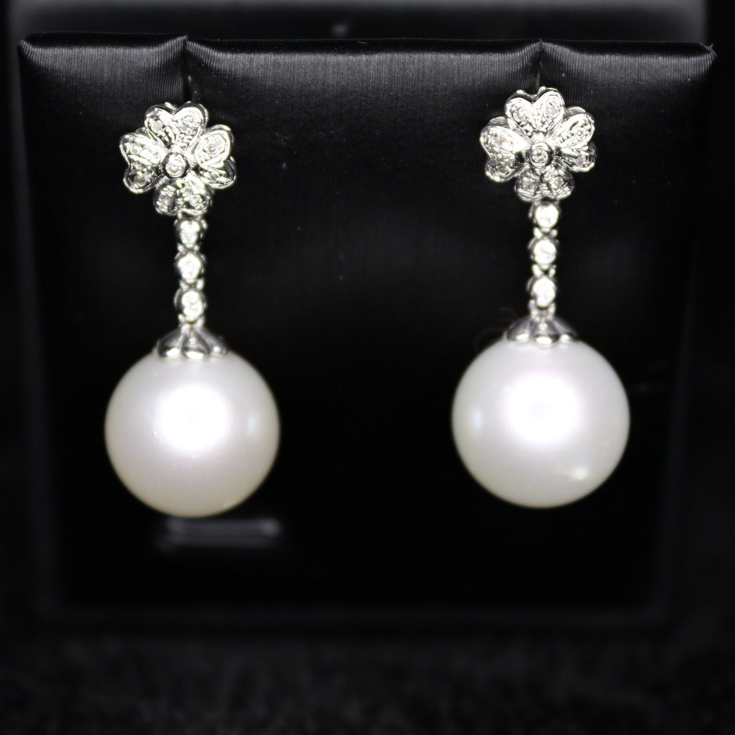 12MM White South Sea Pearl Earring - XIGEMS 