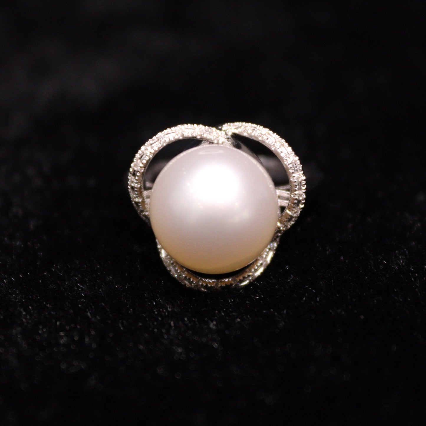 12MM White South Sea Pearl Ring - XIGEMS 