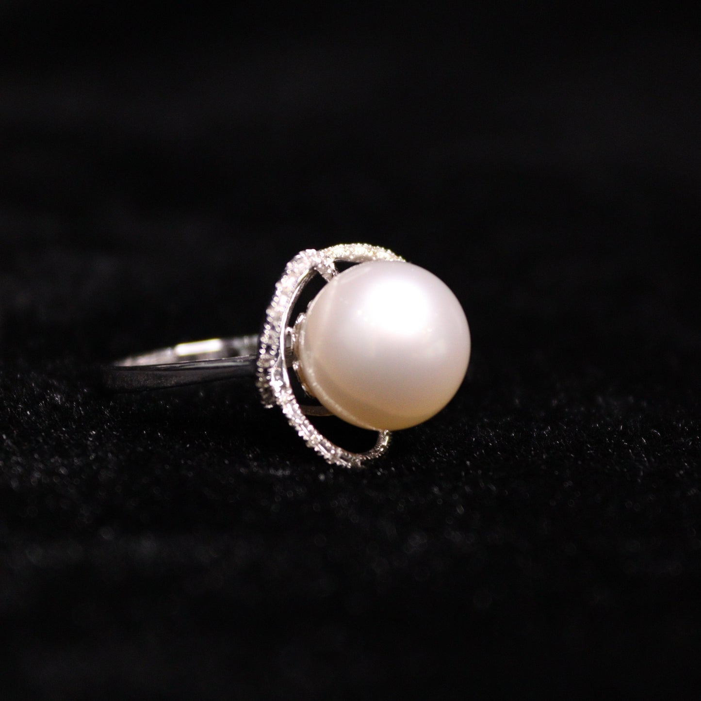 12MM White South Sea Pearl Ring - XIGEMS 