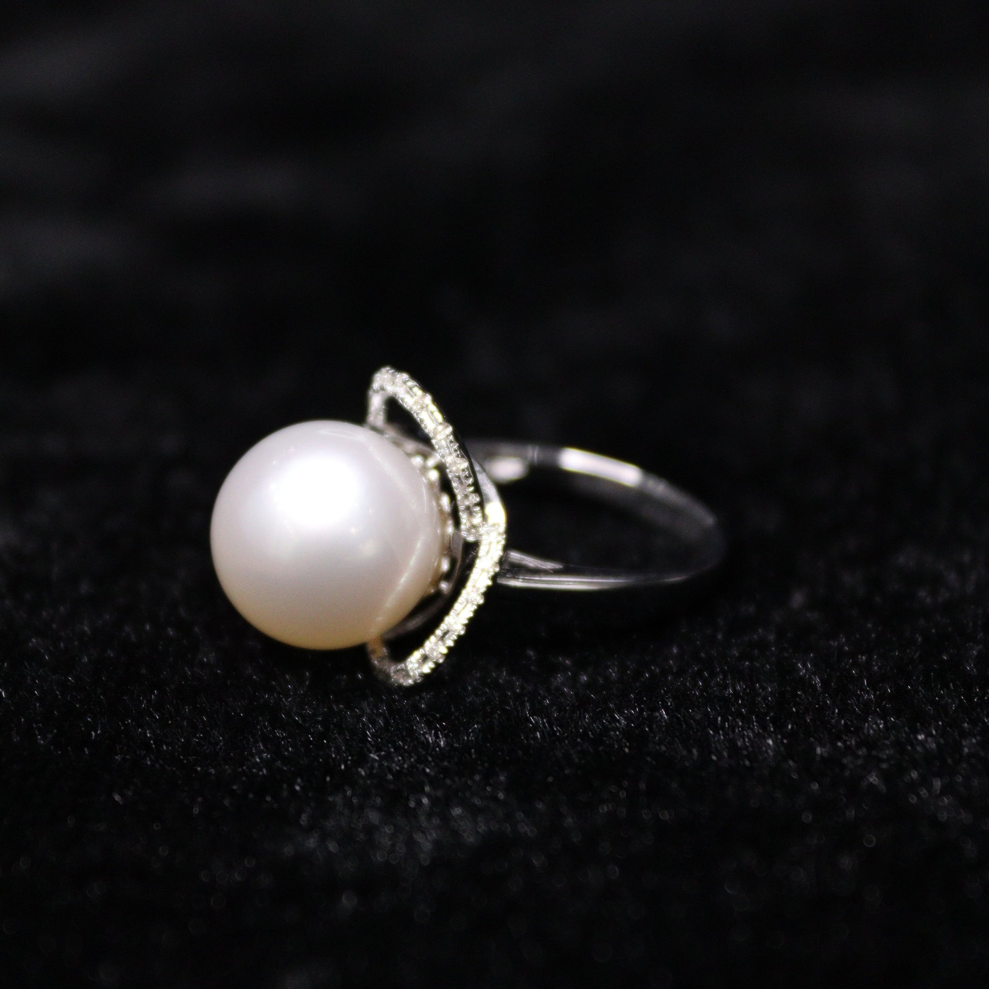 12MM White South Sea Pearl Ring - XIGEMS 