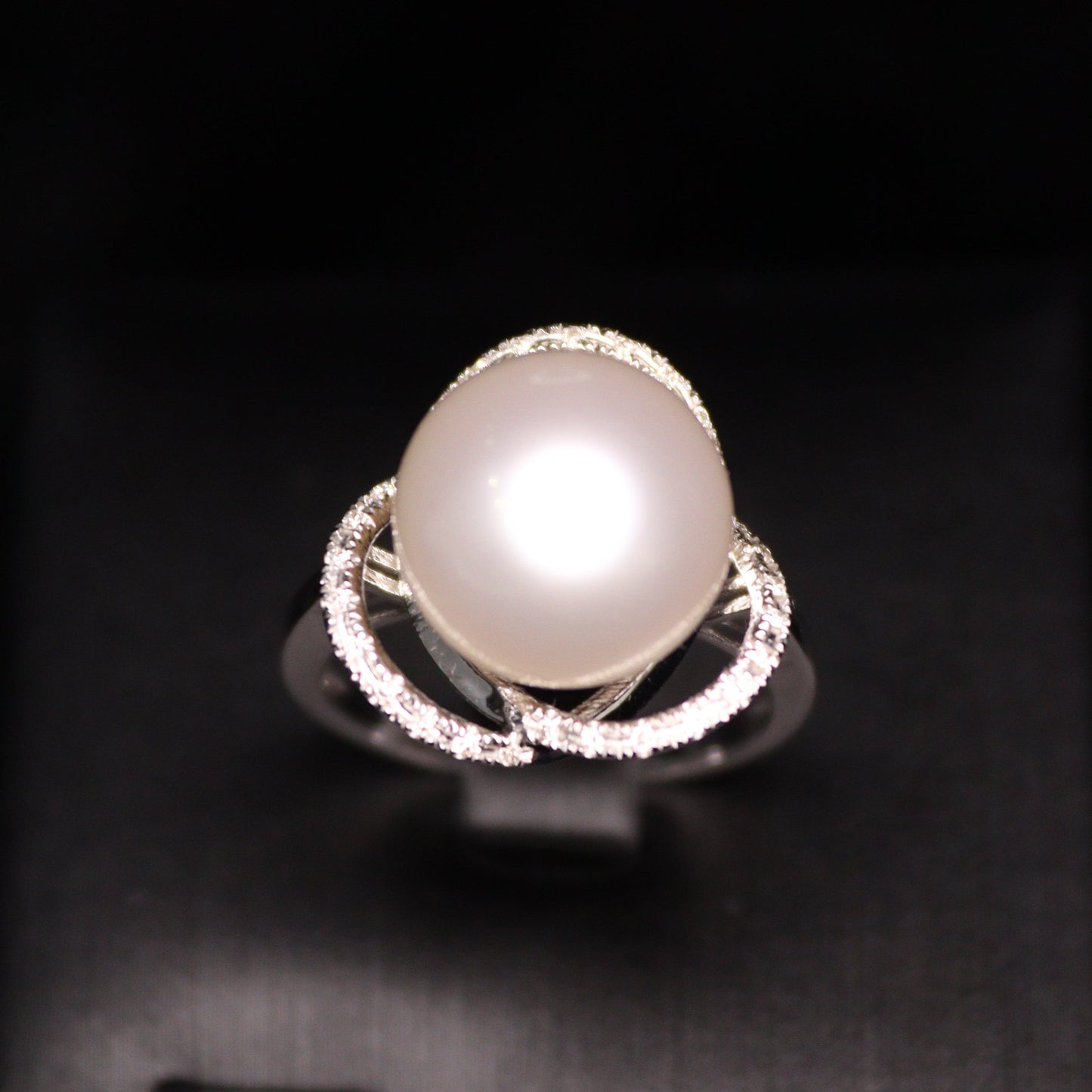 12MM White South Sea Pearl Ring - XIGEMS 