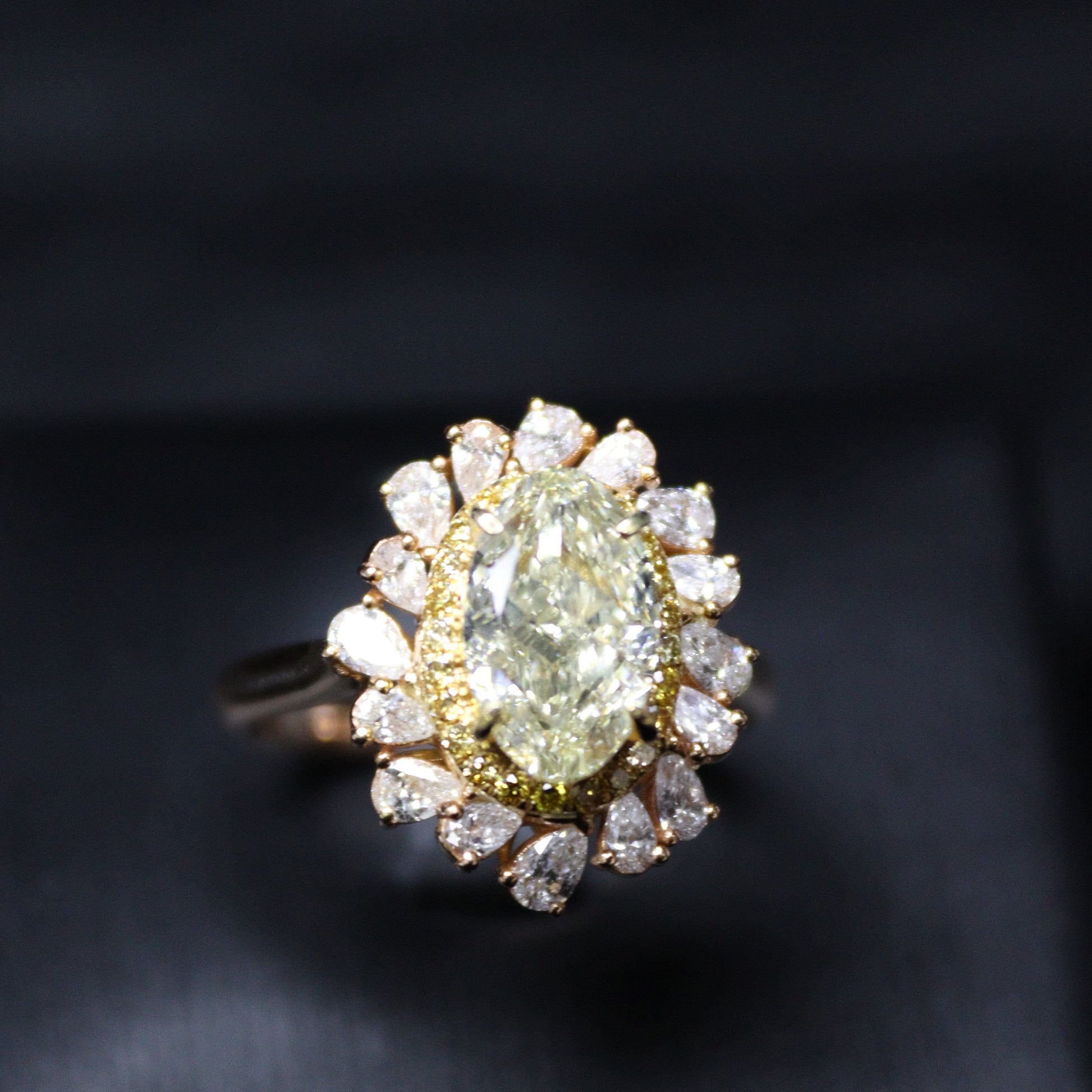 2CT Yellow Oval Cut Diamond Ring - XIGEMS 