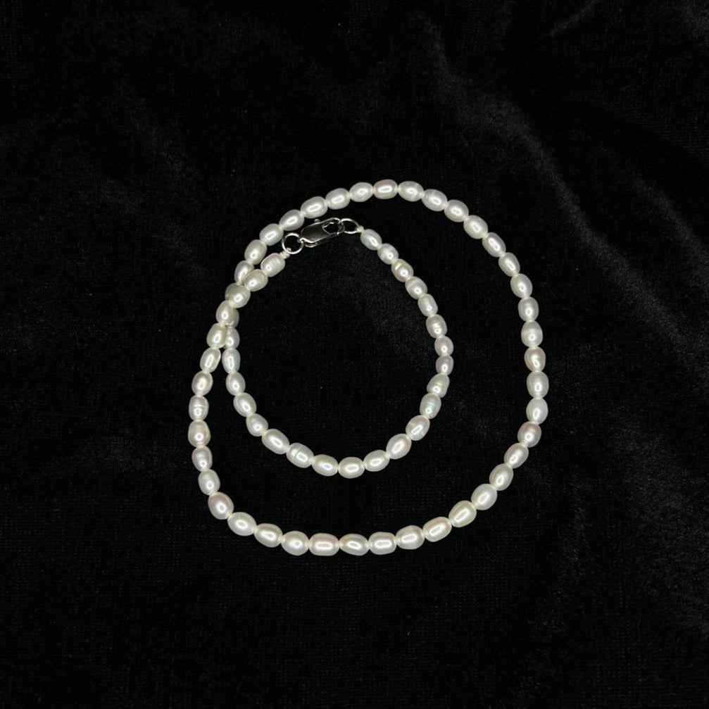 4MM Ricelike Freshwater Pearl Necklace - XIGEMS 