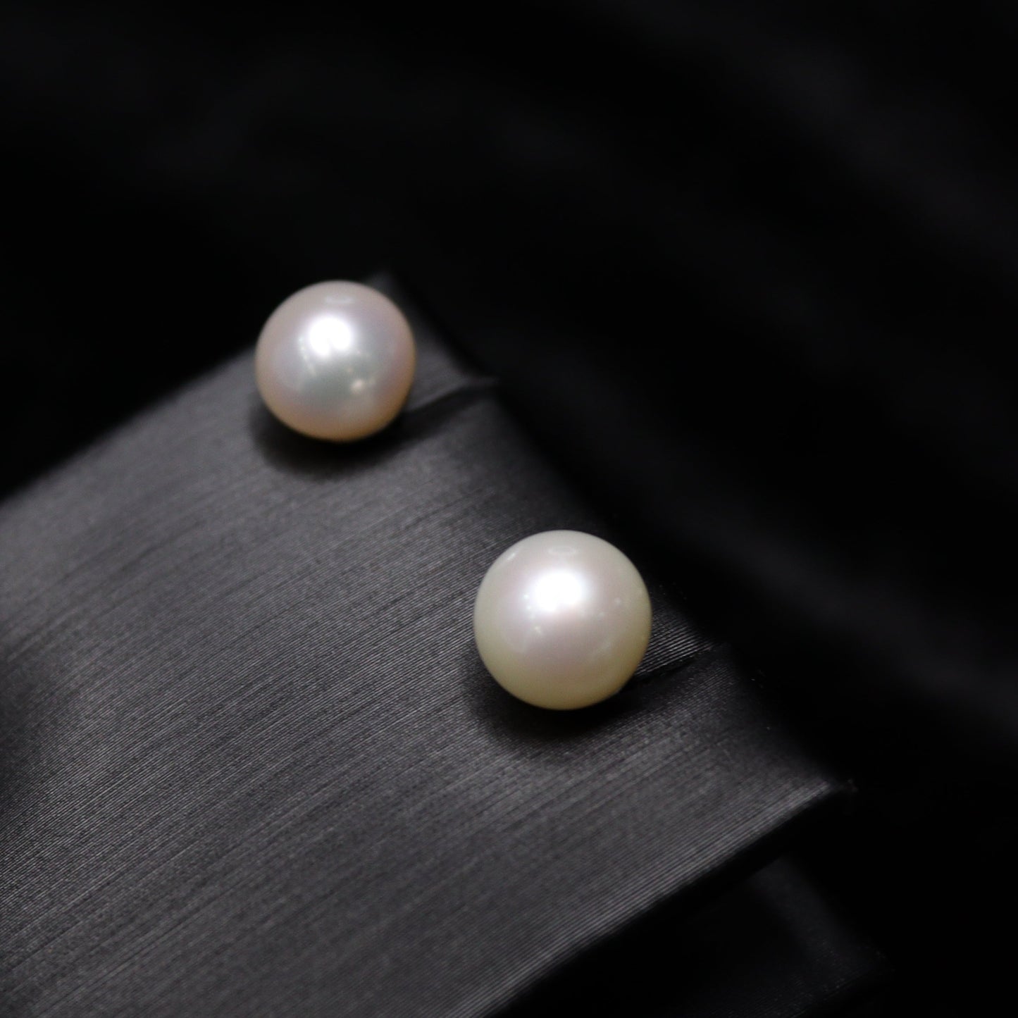 8-9MM White Freshwater Pearl Earring Studs - XIGEMS 