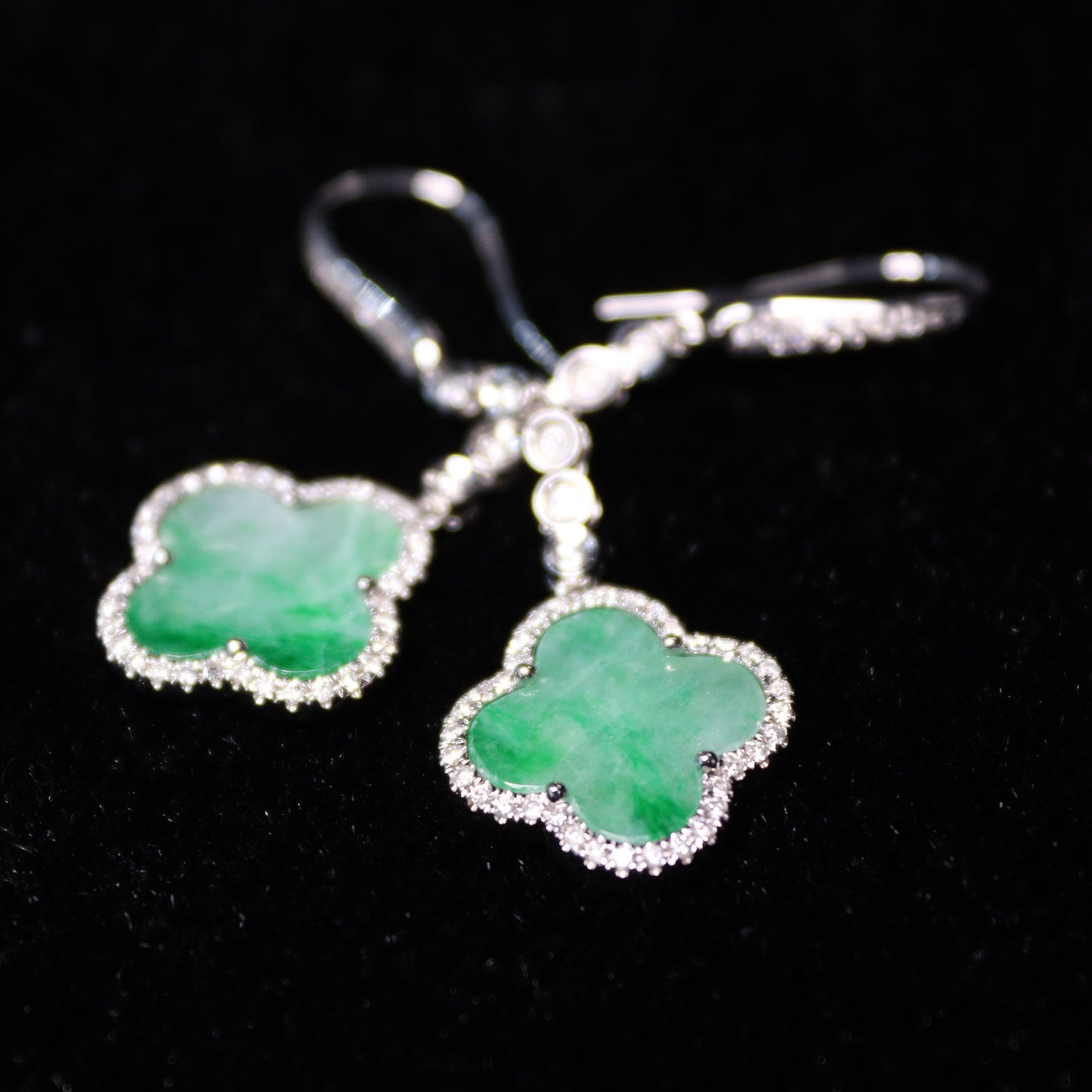 Clover Light Jade Earrings - XIGEMS 