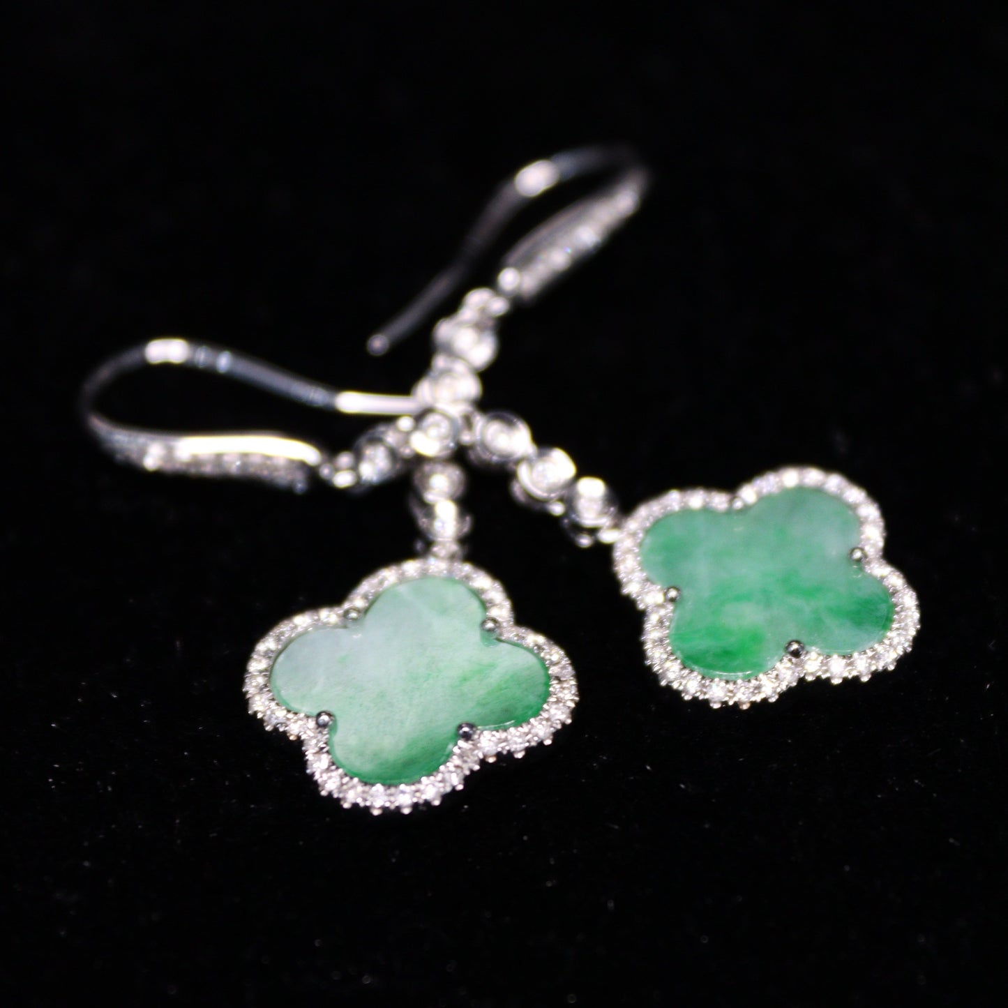 Clover Light Jade Earrings - XIGEMS 