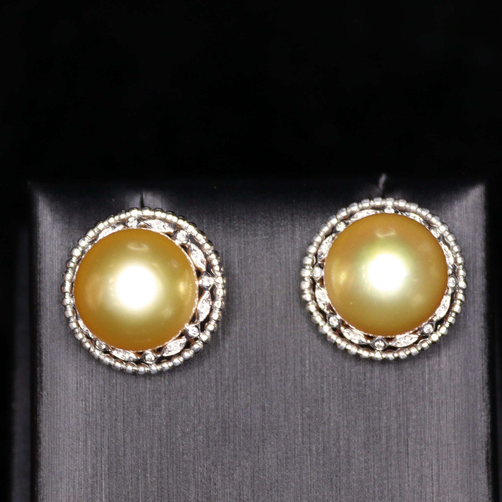 11MM Gold South Sea Pearl Earring - XIGEMS 