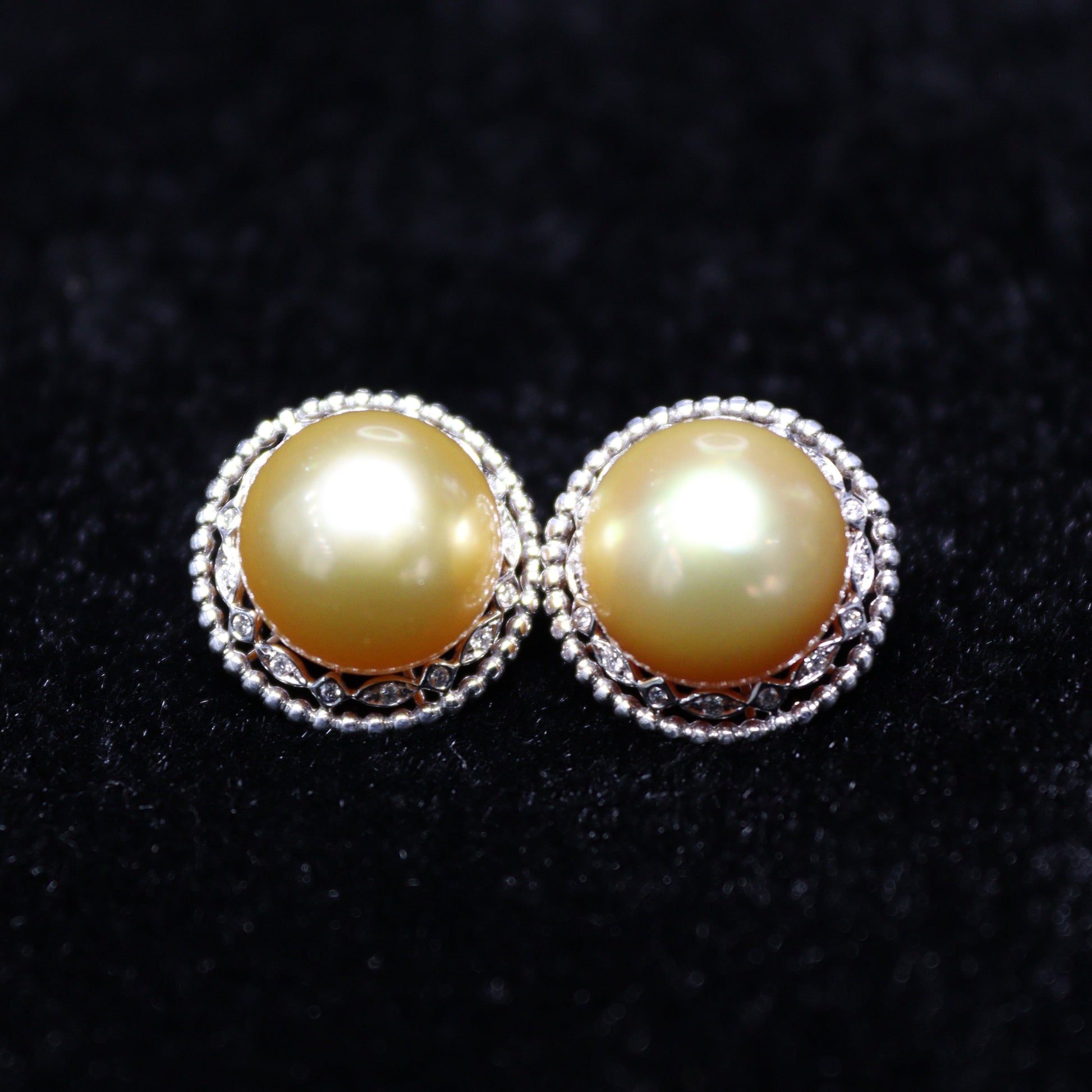 11MM Gold South Sea Pearl Earring - XIGEMS 