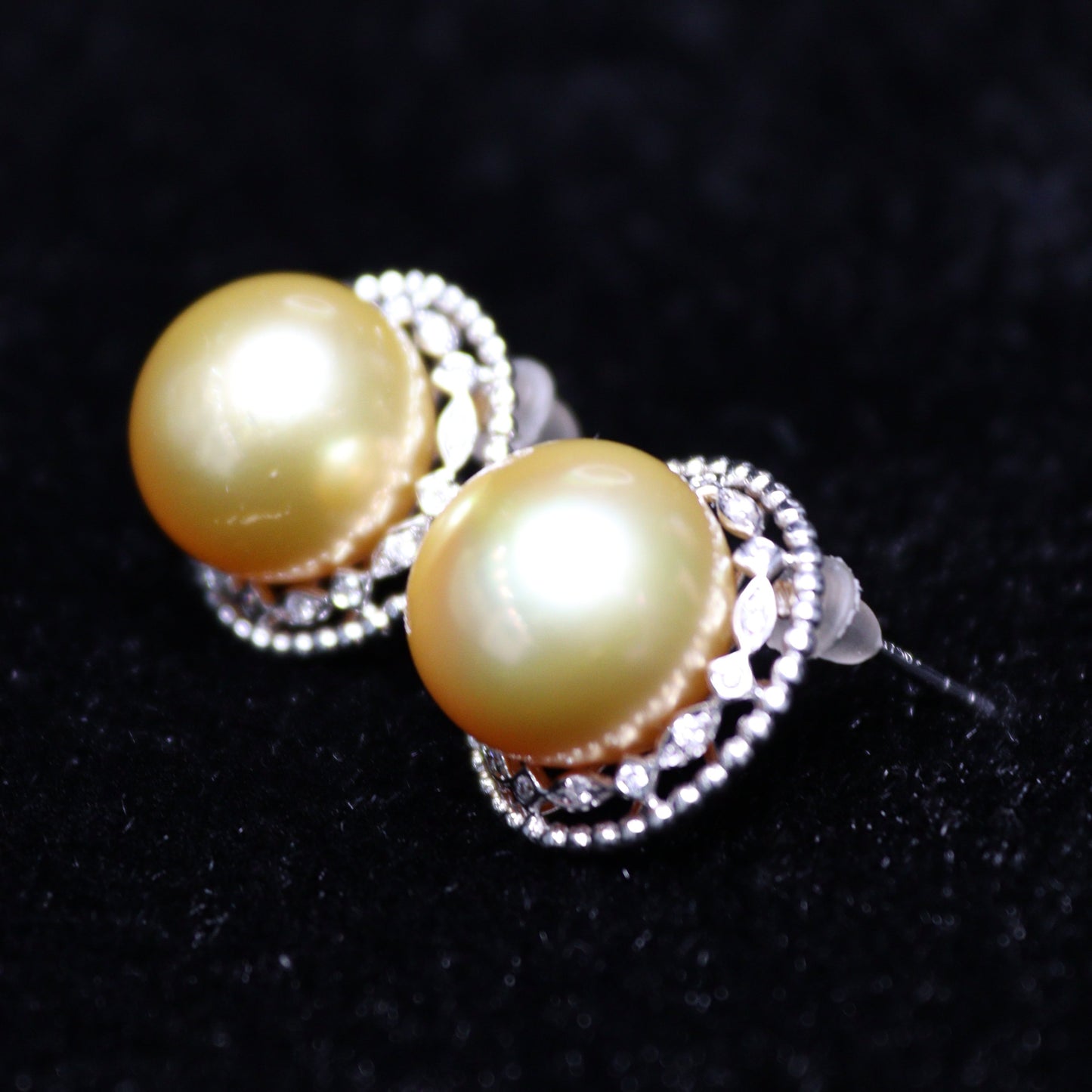 11MM Gold South Sea Pearl Earring - XIGEMS 