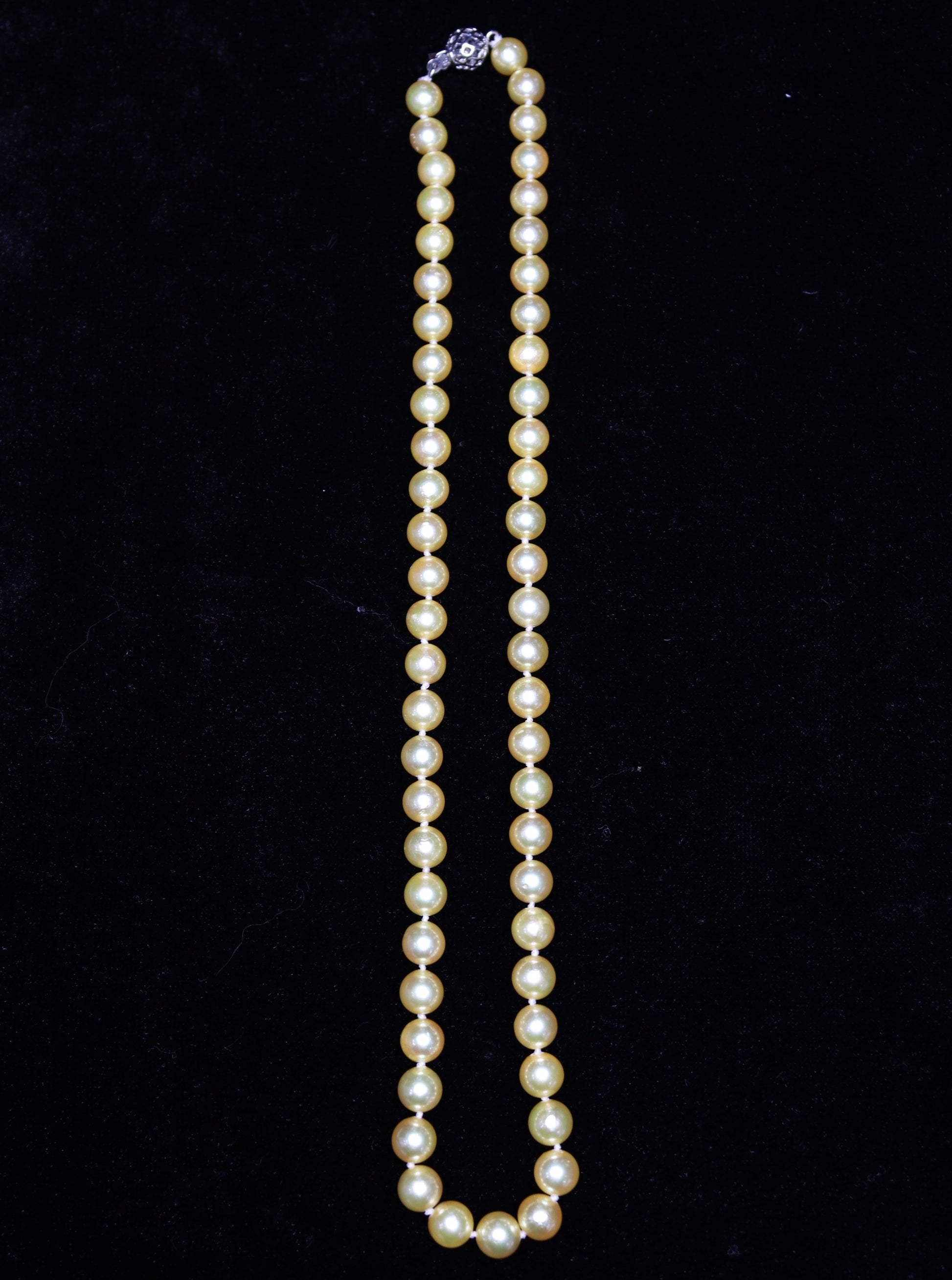 6-8MM Gold Dye Akoya Japanese Pearl Necklace - XIGEMS 