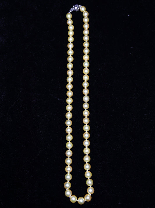 6-8MM Gold Dye Akoya Japanese Pearl Necklace - XIGEMS 