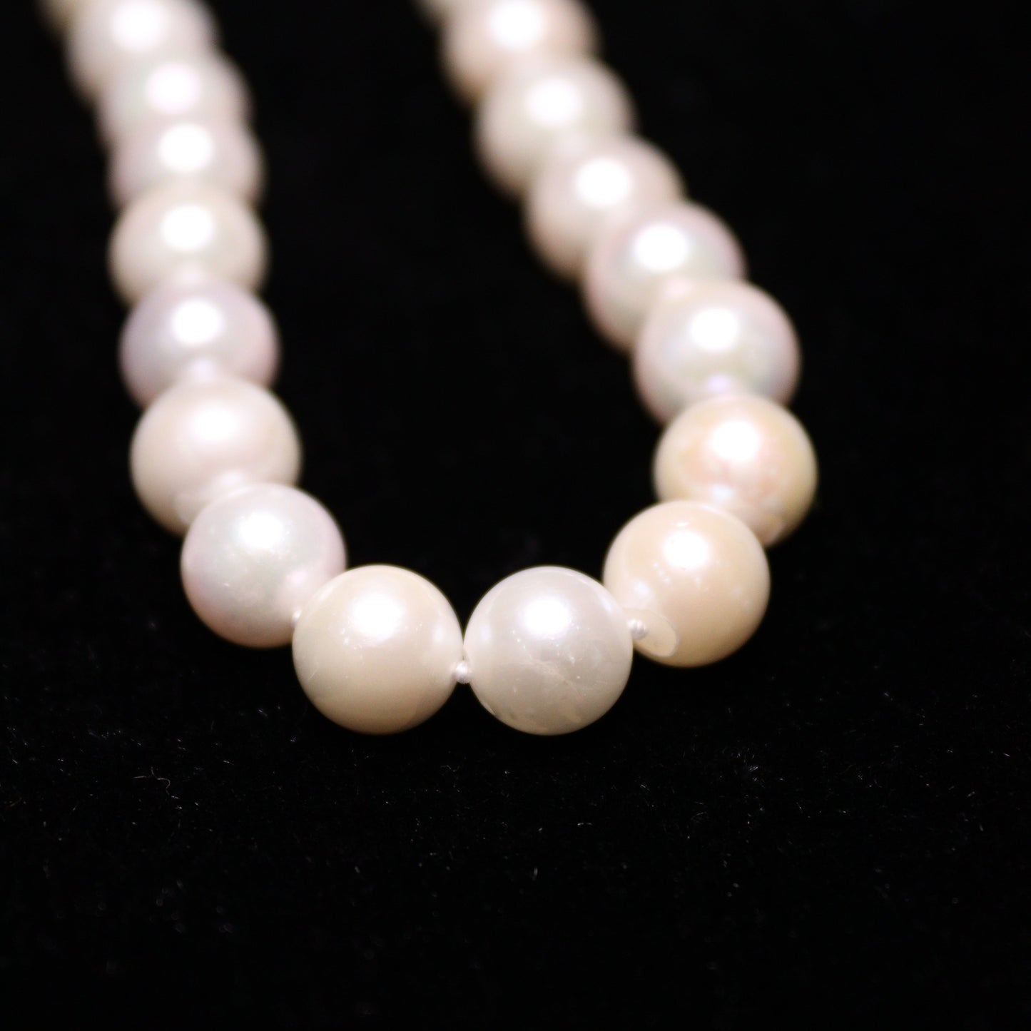 8MM White Round Akoya Japanese Pearl Necklace - XIGEMS 