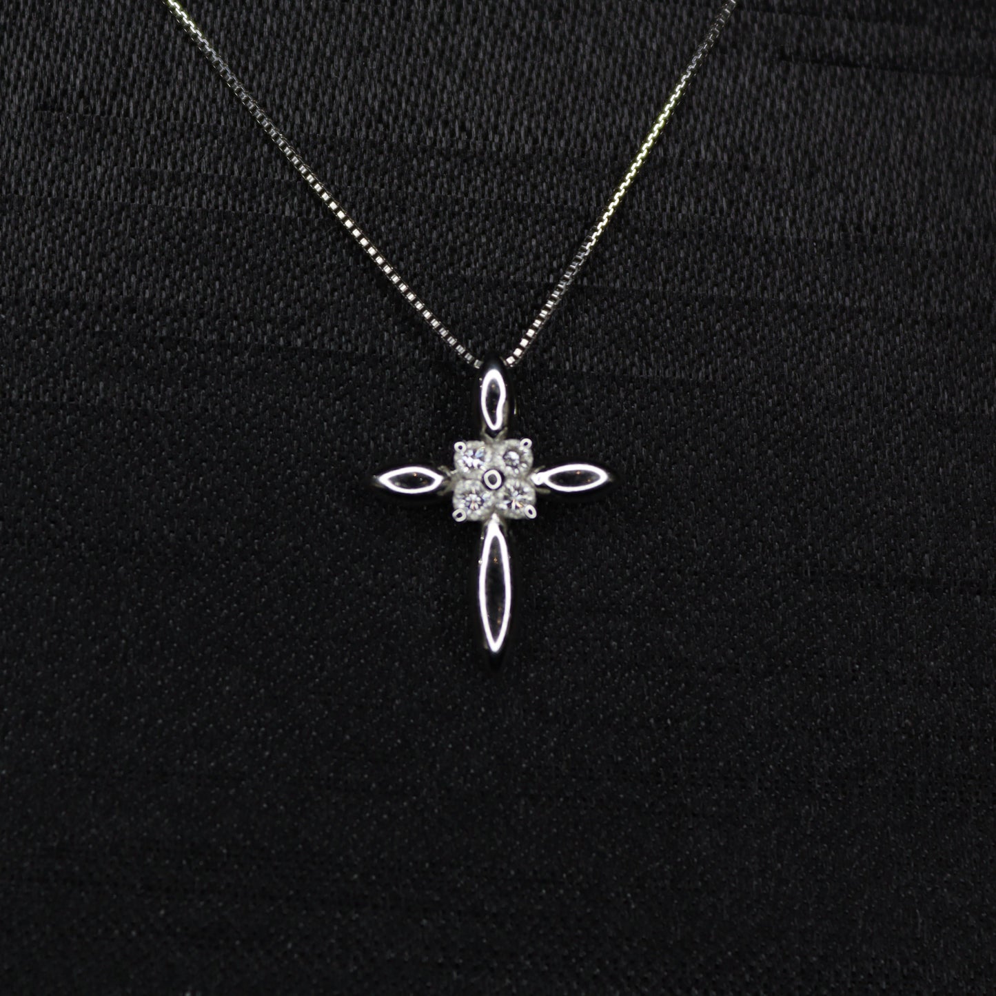 Small Cross Melee Diamond Pendant - XIGEMS 