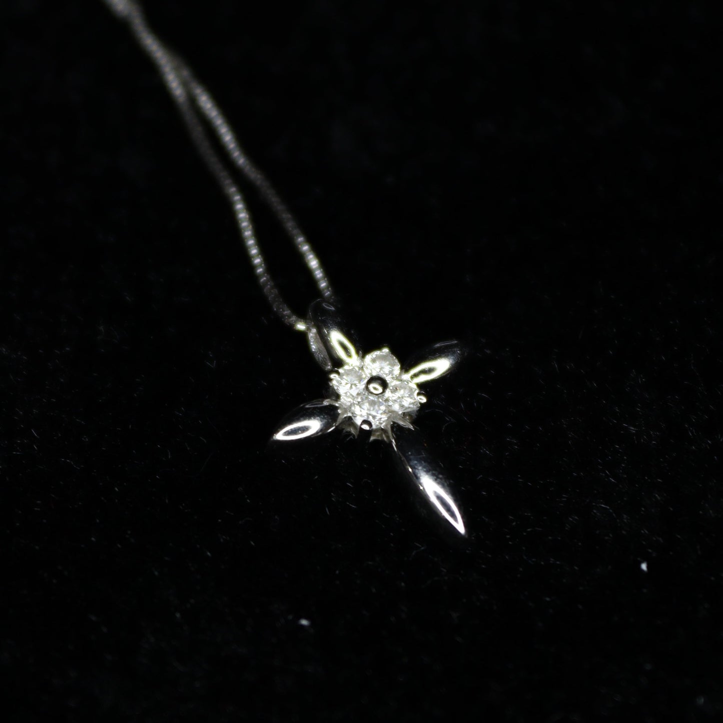 Small Cross Melee Diamond Pendant - XIGEMS 