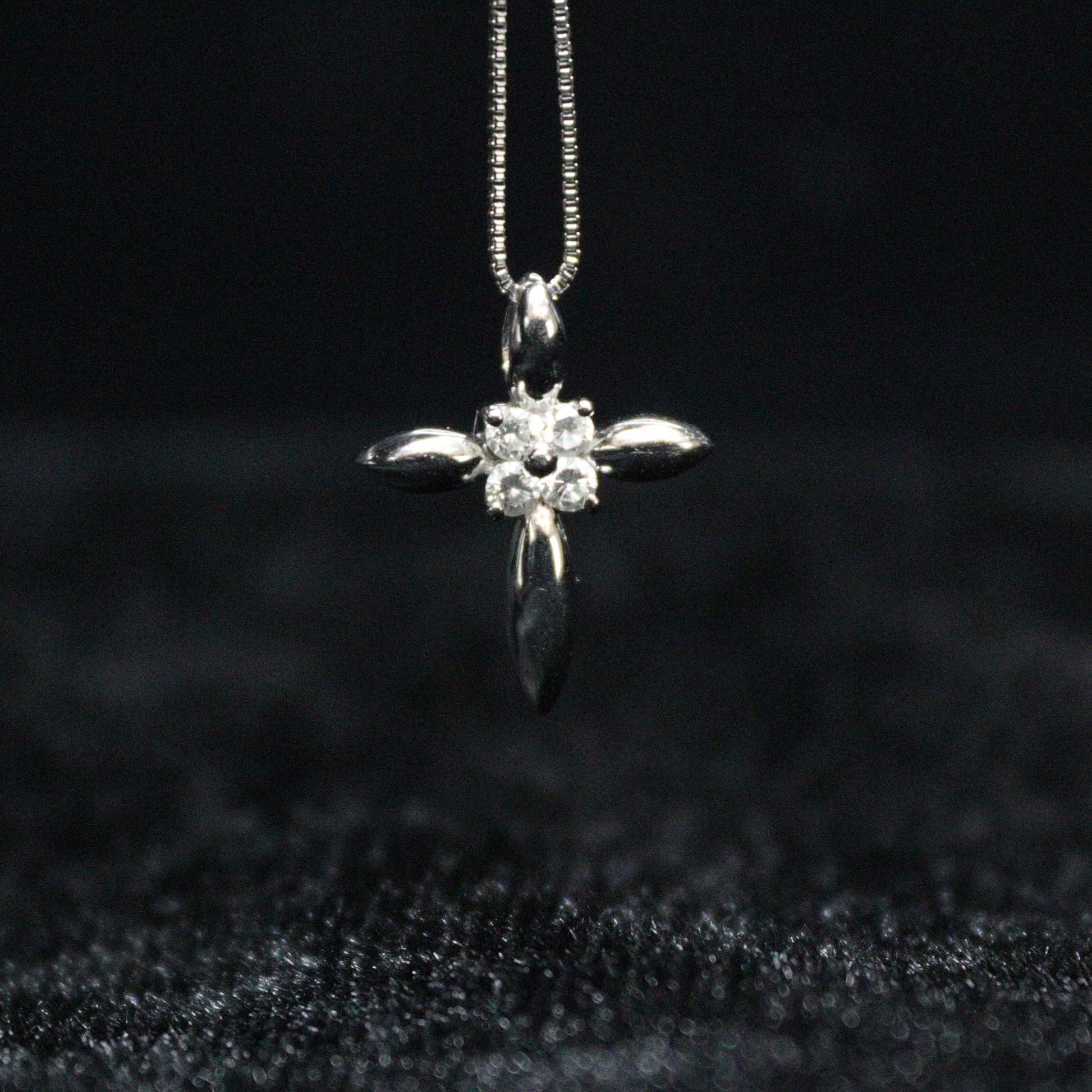 Small Cross Melee Diamond Pendant - XIGEMS 