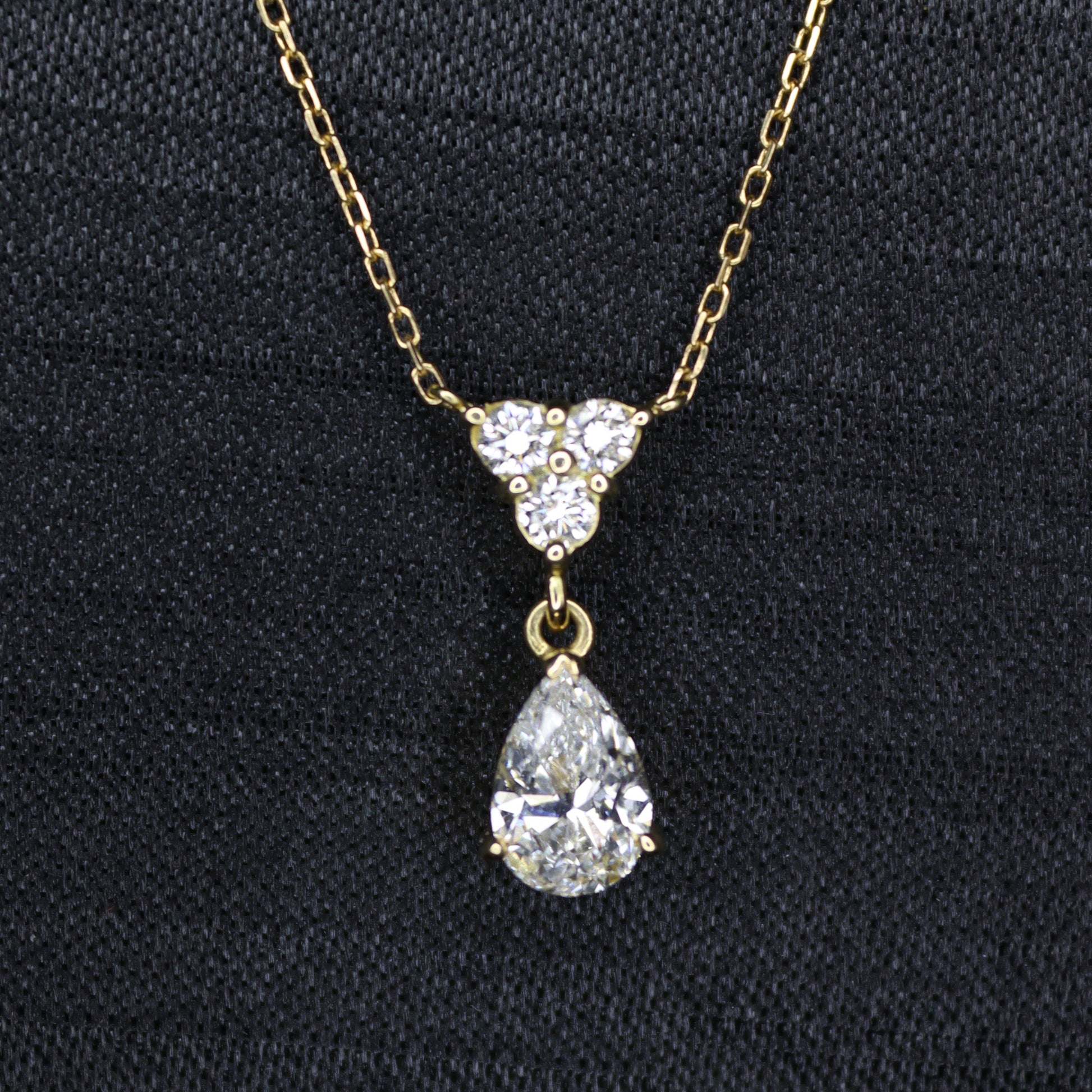 1.01 CT Pear Diamond Pendant w/Necklace - XIGEMS 