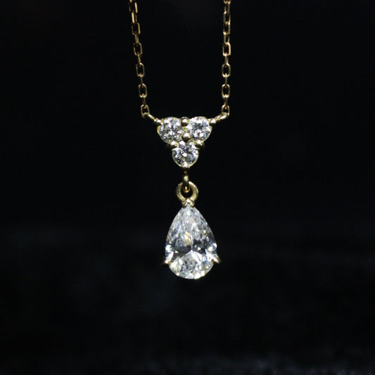 1.01 CT Pear Diamond Pendant w/Necklace - XIGEMS 